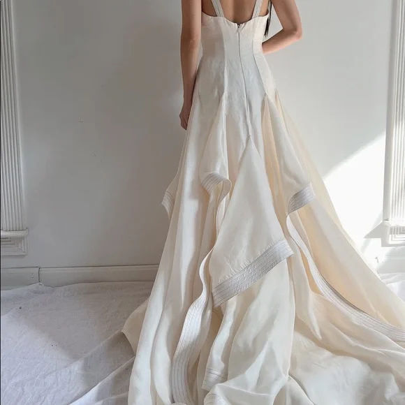 Dresses Angel Sanchez Designer Silk Gown Featuring Square